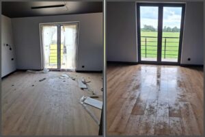 Przyklad przed-po sprzątania po pracach konstrukcyjnych